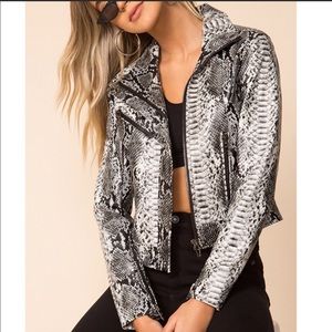 Blank NYC Snakeskin Faux Leather Jacket